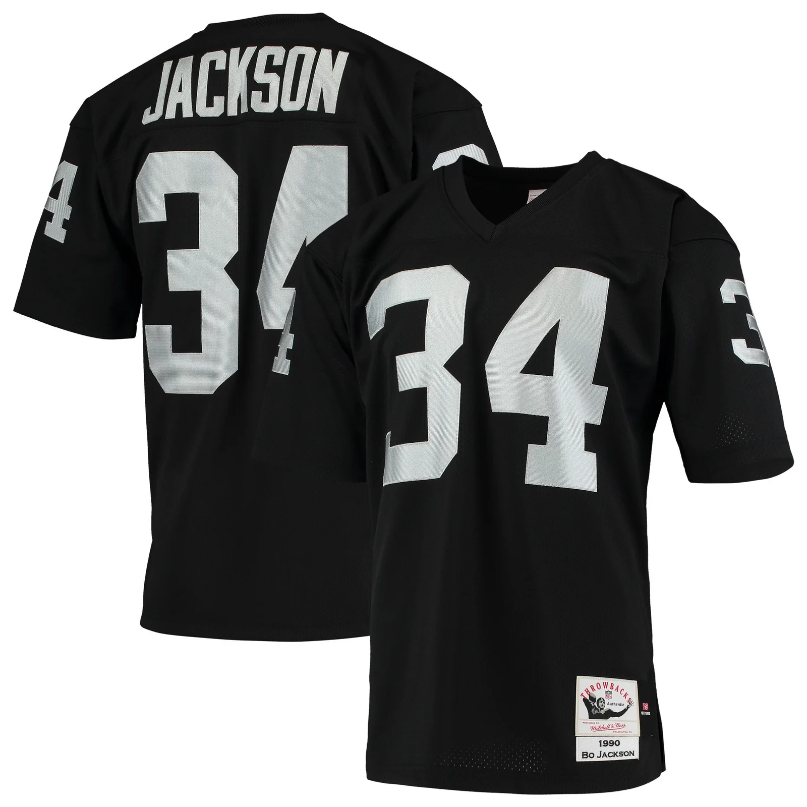 Men's Bo Jackson Las Vegas Raiders Mitchell &amp; Ness 1990 Authentic Throwback Retired Player Jersey - Black -