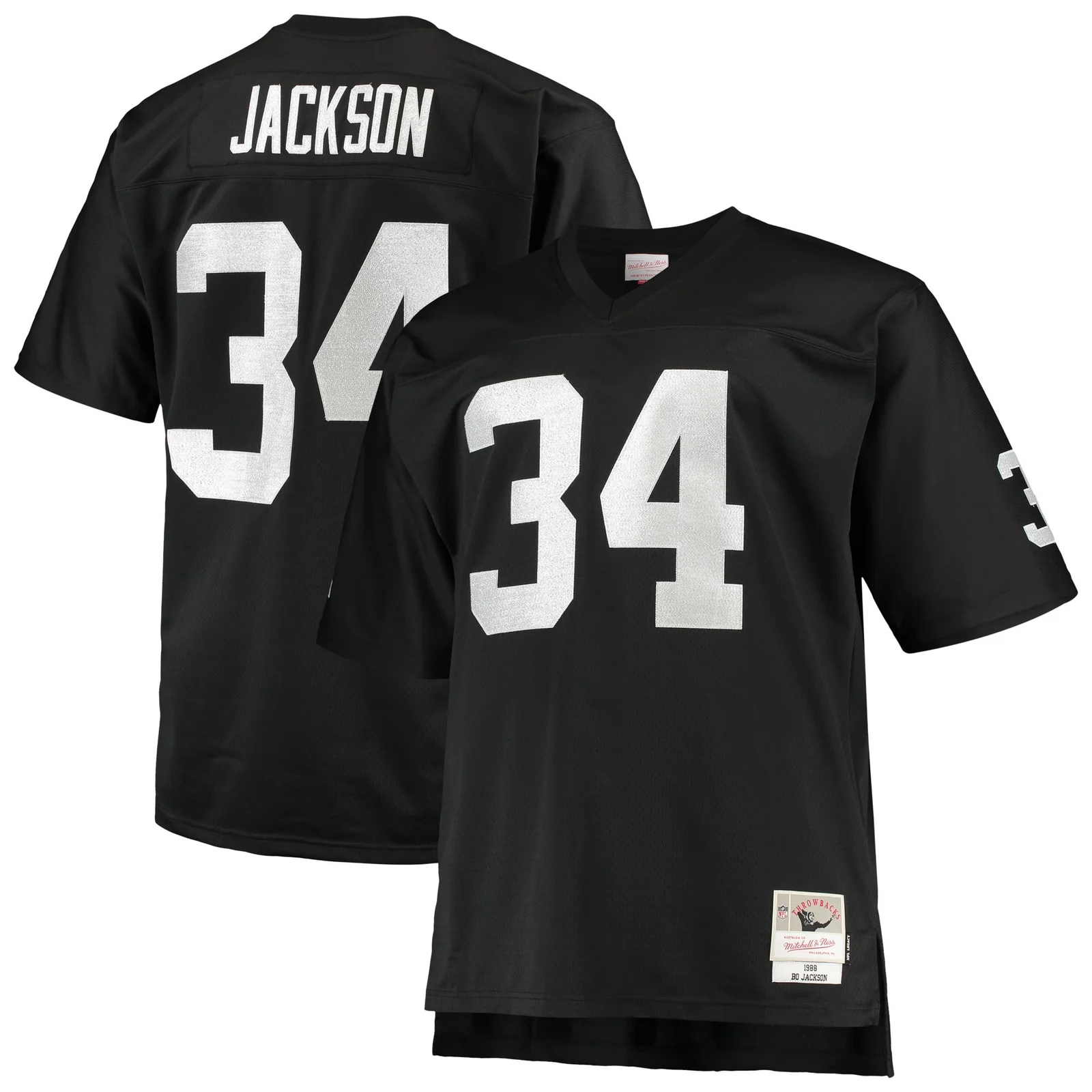 Men's Bo Jackson Las Vegas Raiders Mitchell &amp; Ness Big &amp; Tall 1988 Retired Player  Jersey - Black
