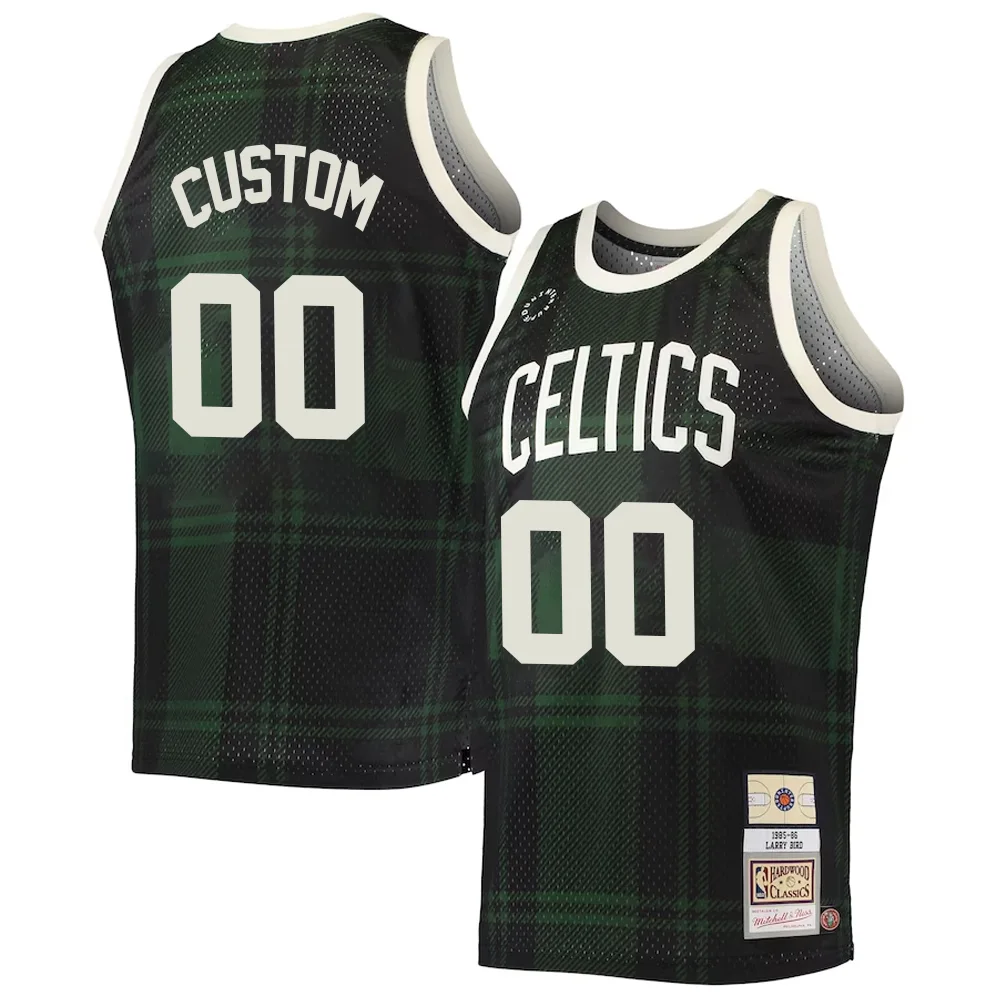 Custom Boston Celtics Mitchell _ Ness 1985-86 Hardwood Classics Uninterrupted Swingman Jersey - Black -
