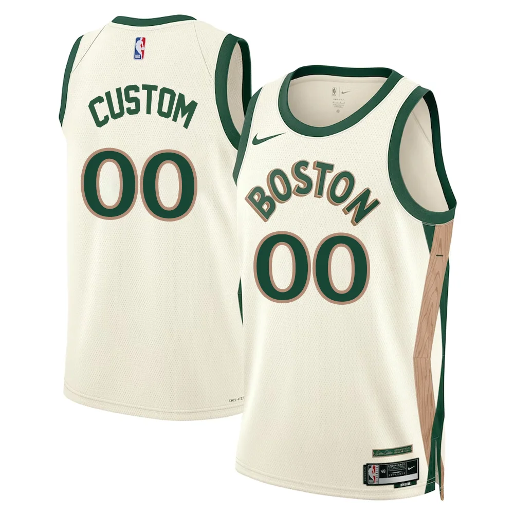 Custom Boston Celtics Unisex 2023-24 Custom Swingman Jersey - White - City Edition -
