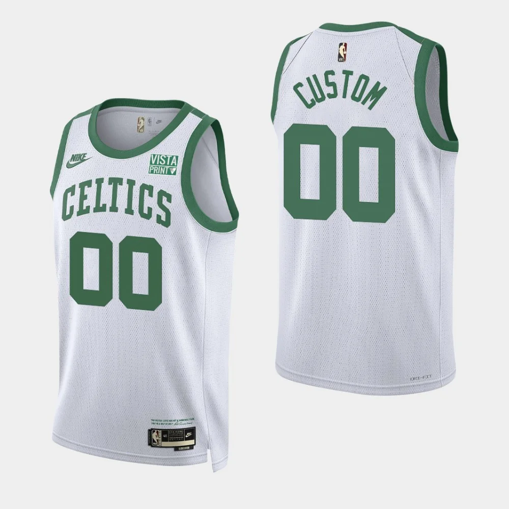 Men's Boston Celtics 2021-22 75TH Classic Edition Year Zero #00 Custom White Jersey - Year Zero -