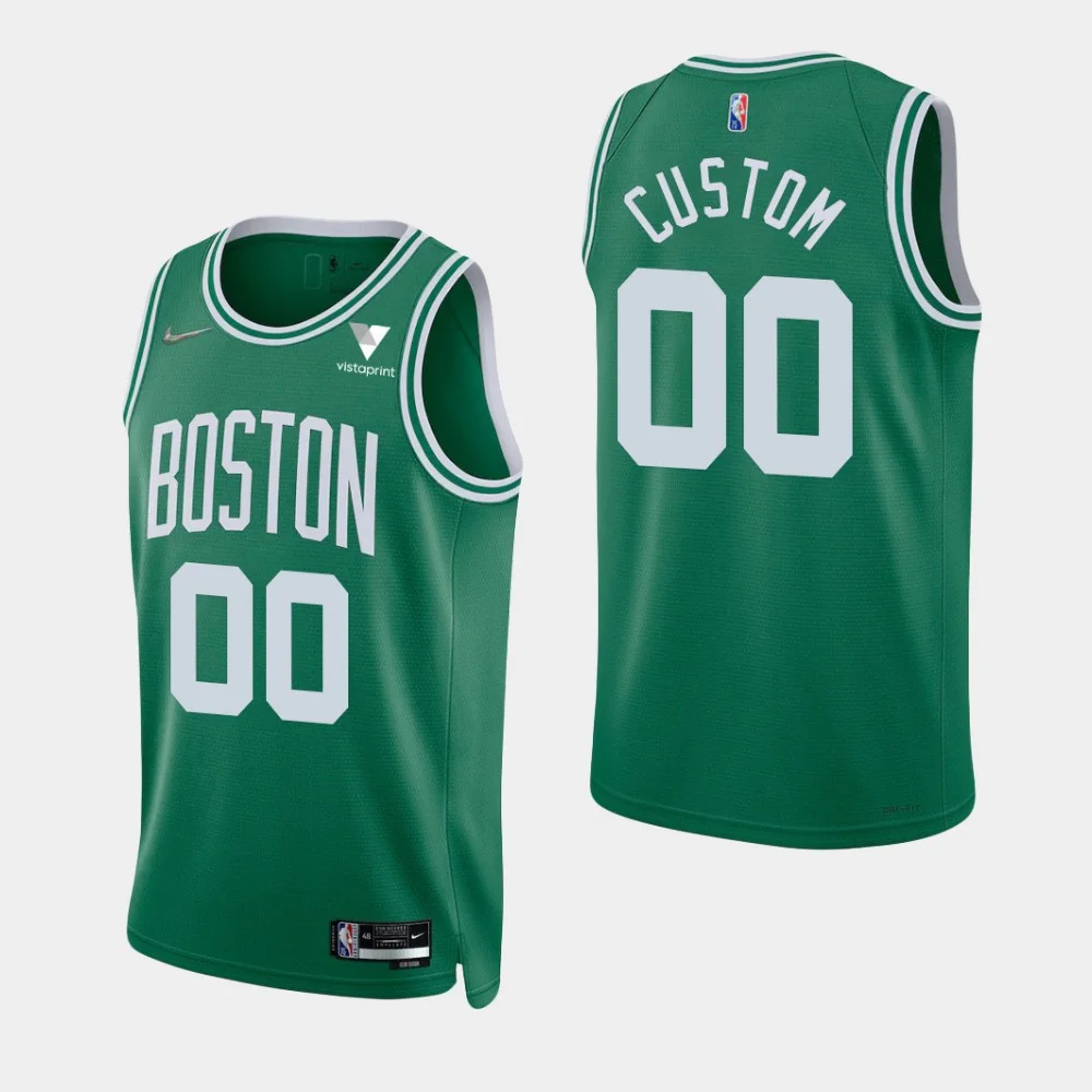 Men's Boston Celtics 75th Anniversary Diamond #00 Custom 2021-22 Kelly Green Swingman Jersey - Icon -