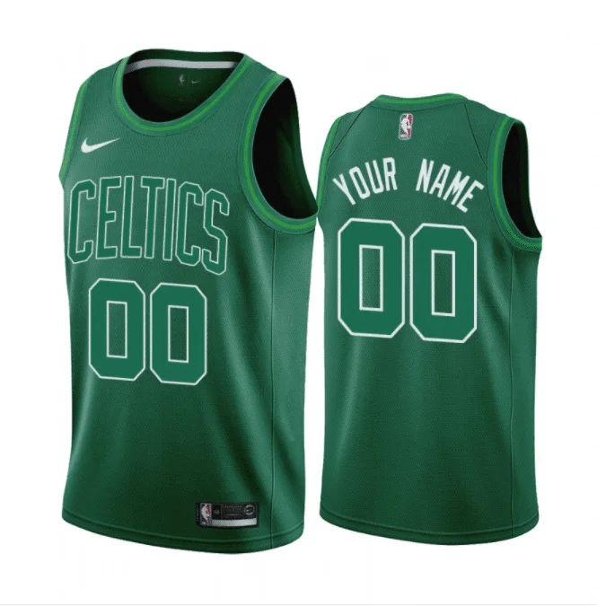 Men's Custom Boston Celtics Green Earned Edition 2021 Jersey Stitched -