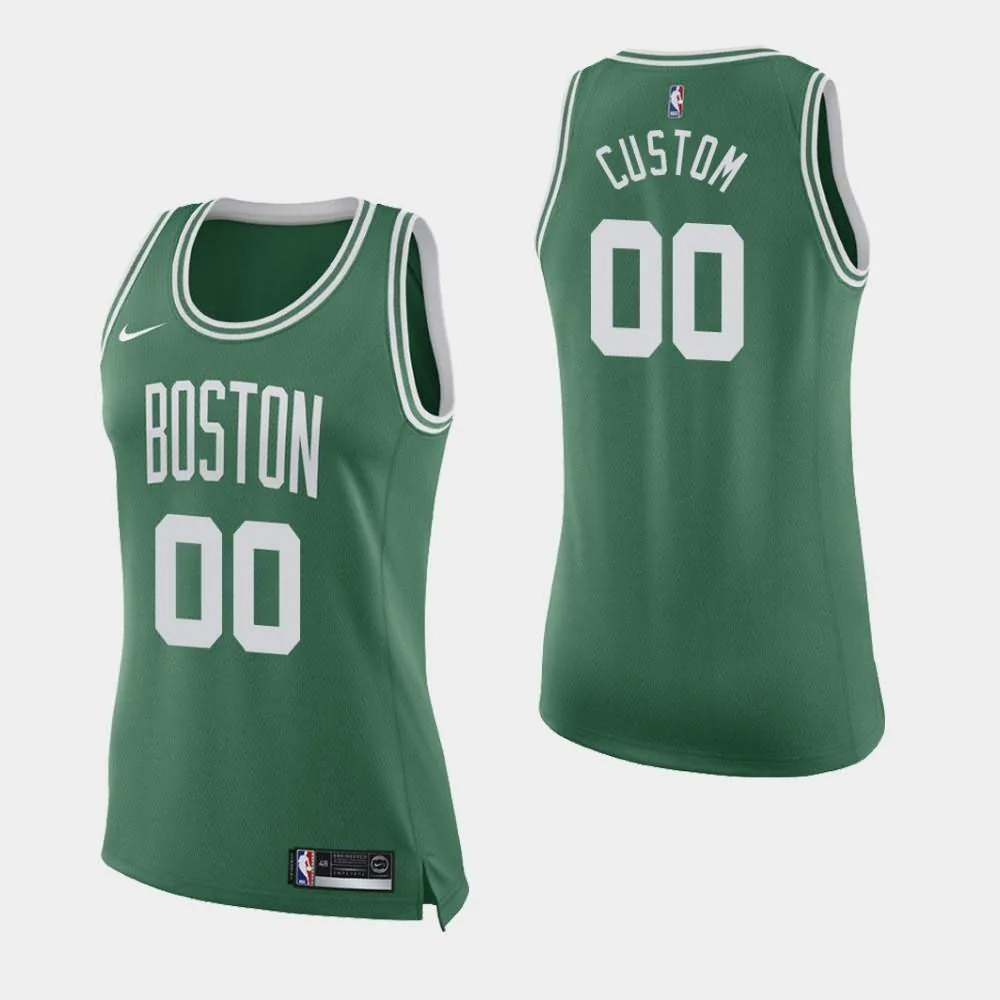 Woman's Boston Celtics #00 Custom Green Icon Jersey -