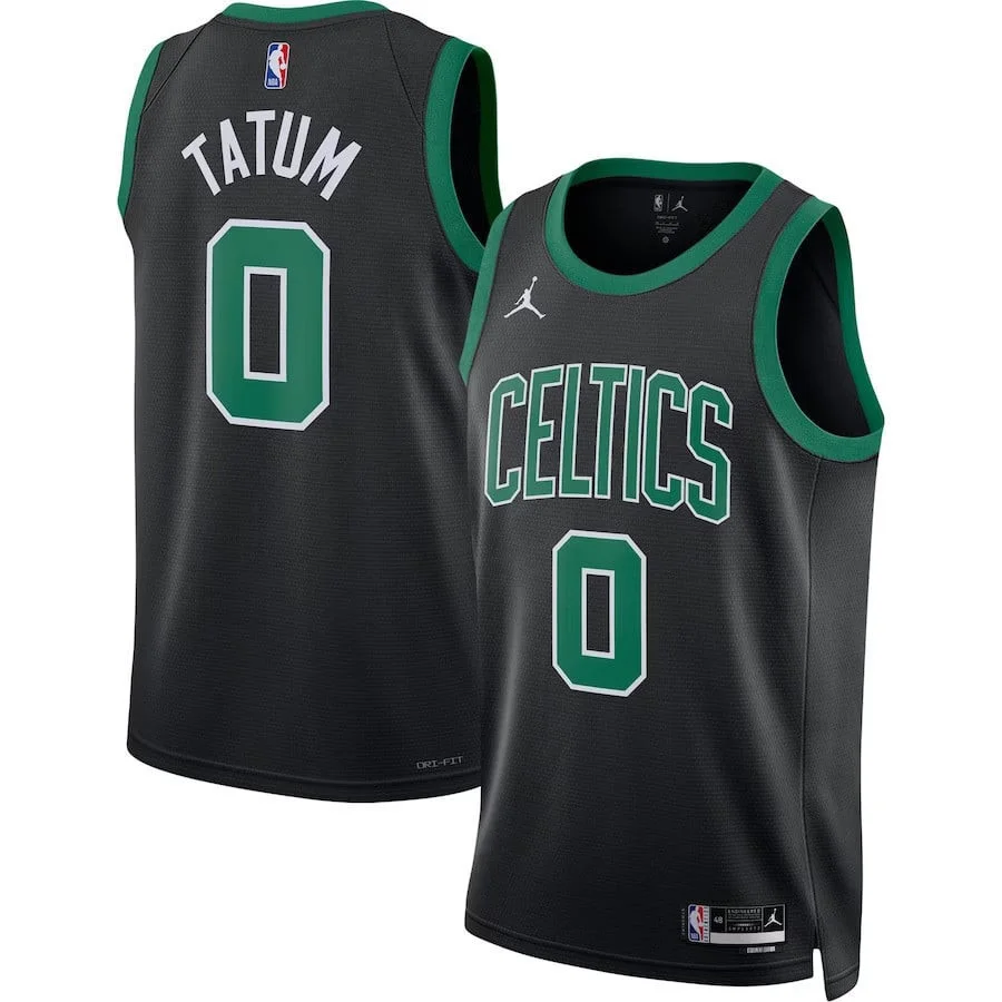 Youth's Boston Celtics #00 Custom 2022/23 Statet Edition Swingman Jersey - Black -