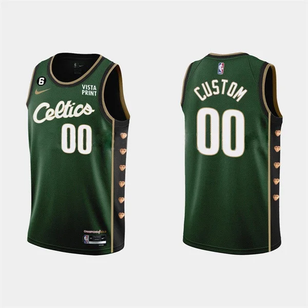 Youth's Boston Celtics #00 Custom Green 2022-23 City Edition Stitched Basketball Jersey -