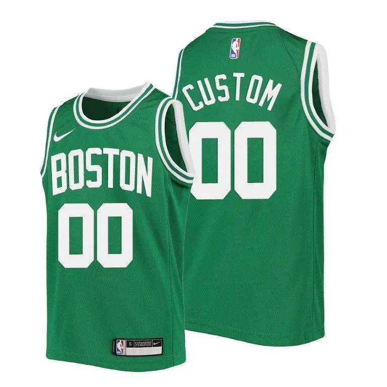 Youth's Boston Celtics Custom 2020-21 Icon Edition Green Jersey -