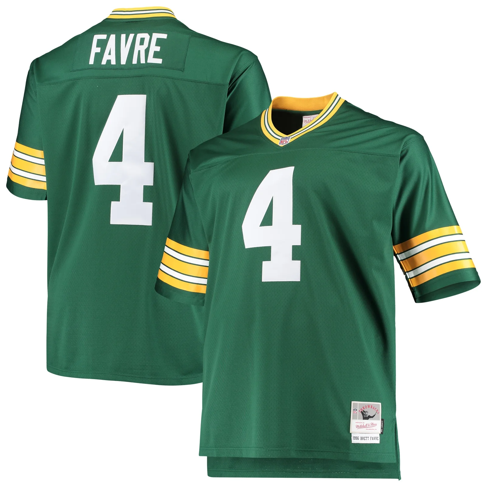 Men's Brett Favre Green Bay Packers Mitchell &amp; Ness Big &amp; Tall 1996 Retired Player  Jersey - Green