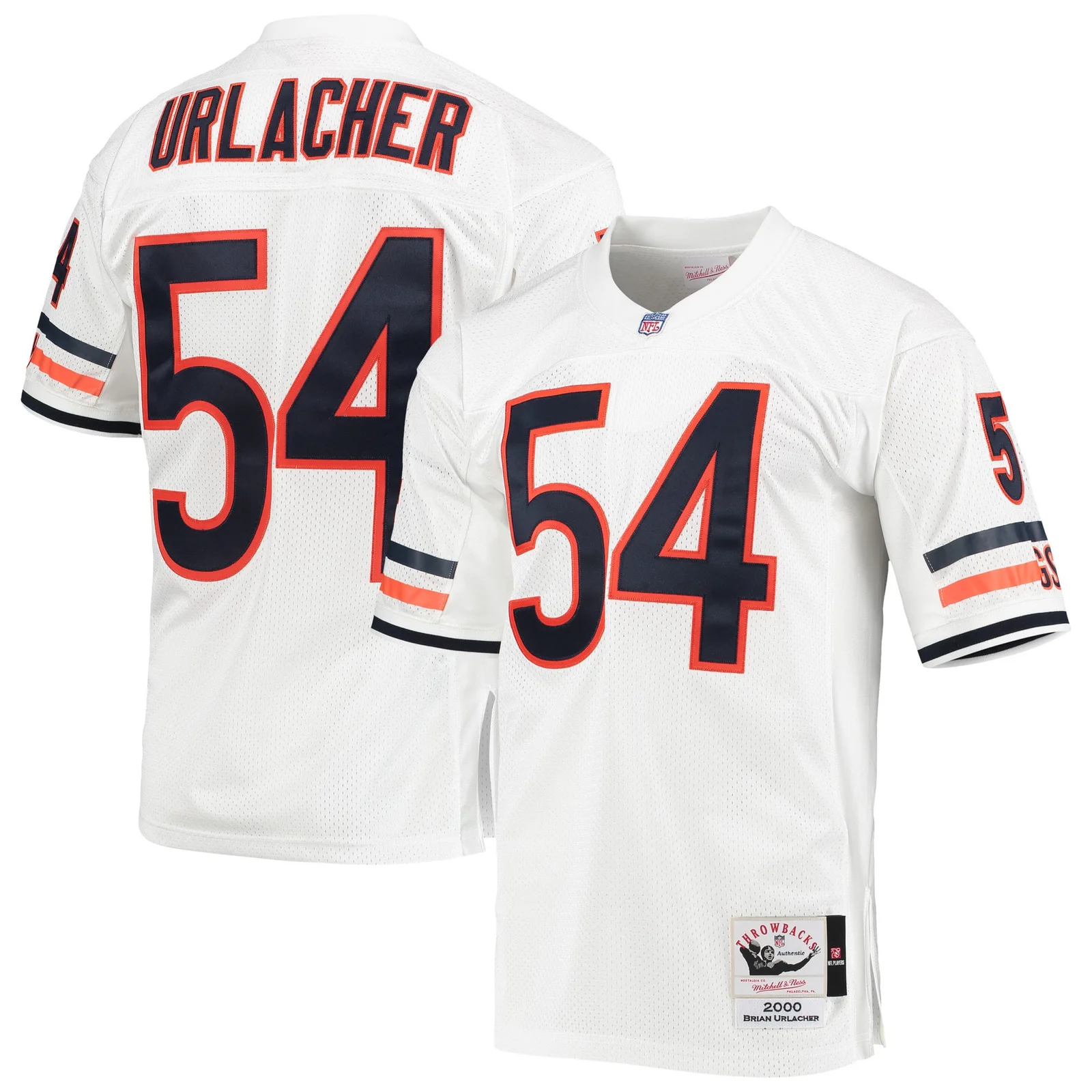 Men's Brian Urlacher Chicago Bears Mitchell &amp; Ness 2000 Authentic Throwback Retired Player Jersey - White -