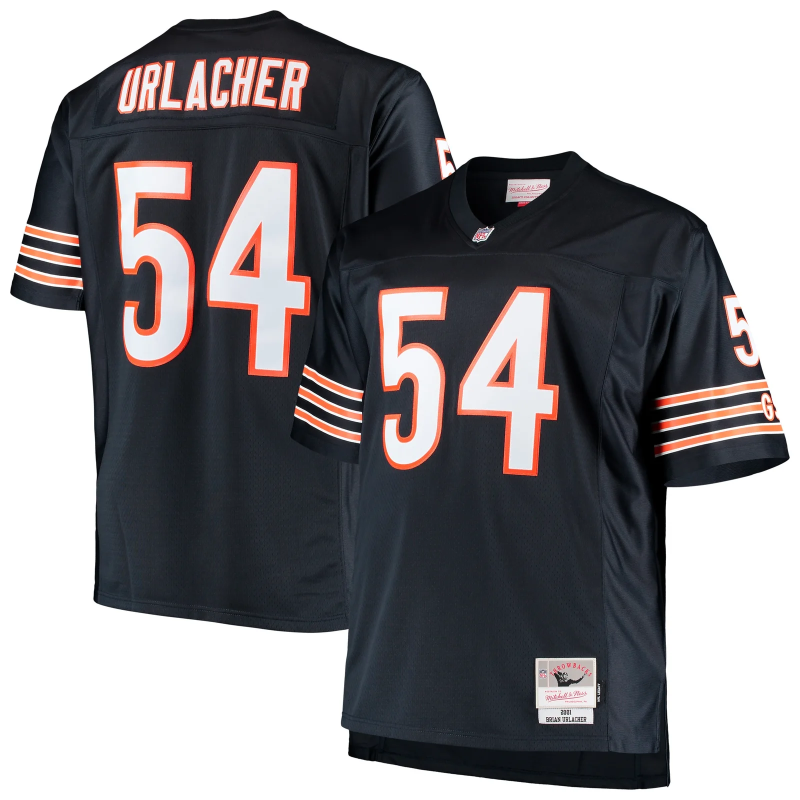 Men's Brian Urlacher Chicago Bears Mitchell &amp; Ness Big &amp; Tall 2001 Retired Player  Jersey - Navy