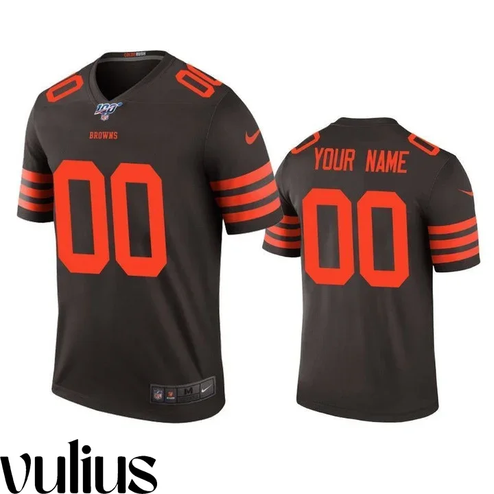 Browns Custom Jersey, Brown Men's Jersey, 100th Season Color Rush Legend Jersey -