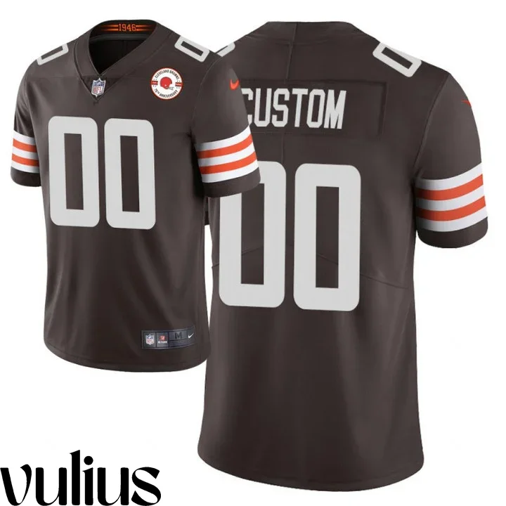 Browns Custom Jersey, Brown Men's Jersey, 75th Anniversary Patch Vapor Limited Jersey -