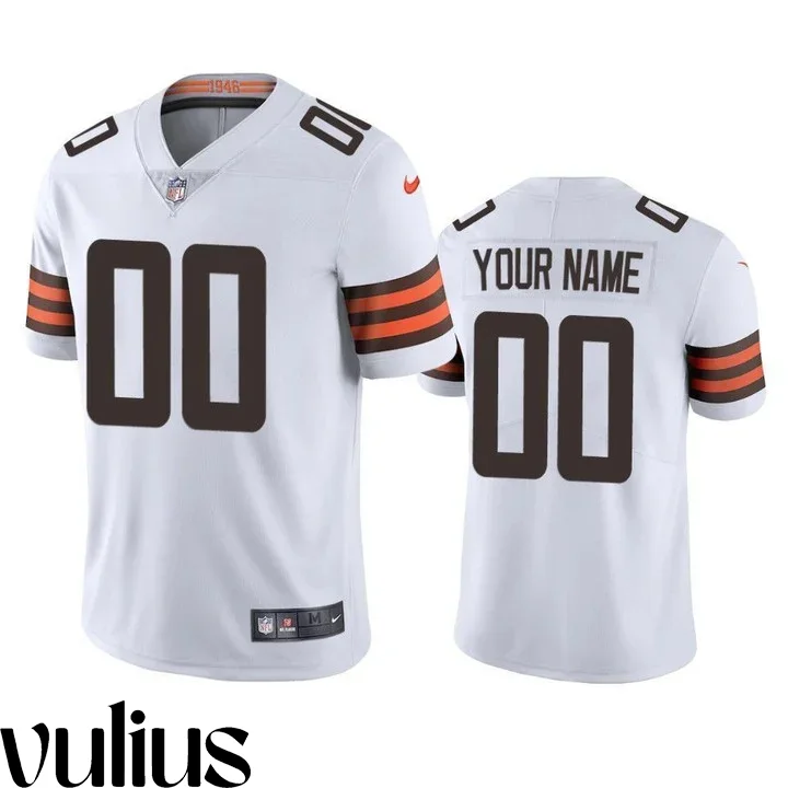 Browns Custom Jersey, White Men's Jersey, 2020 Vapor Limited Jersey -