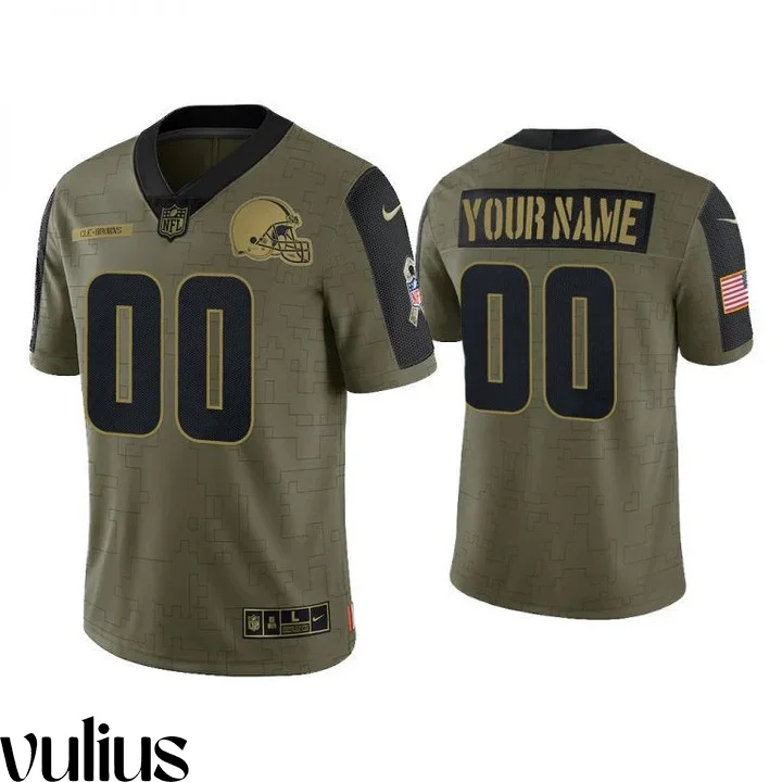 Browns Custom Jersey, Olive Men's Jersey, 2021 Service Limited Jersey -
