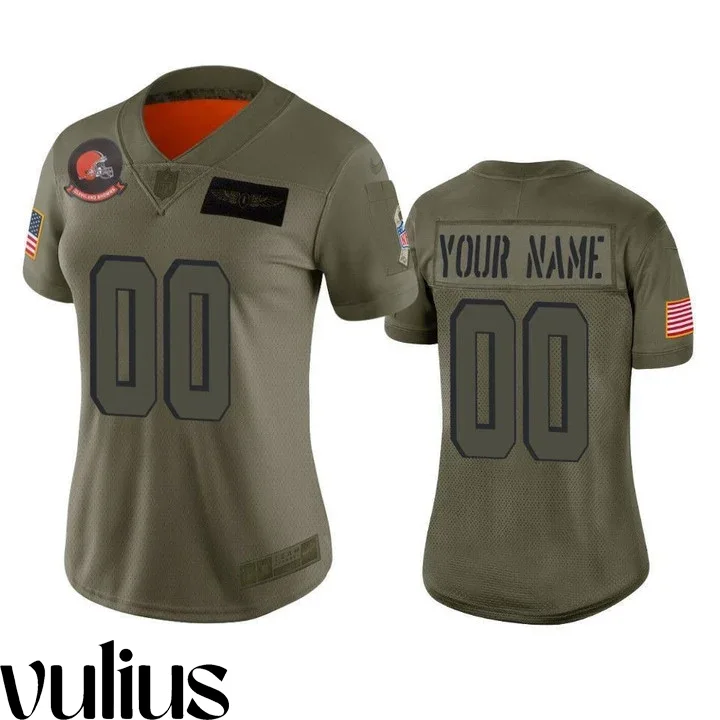 Browns Custom Jersey, Olive Woman's Jersey, 2019 Salute to Service Limited Jersey -