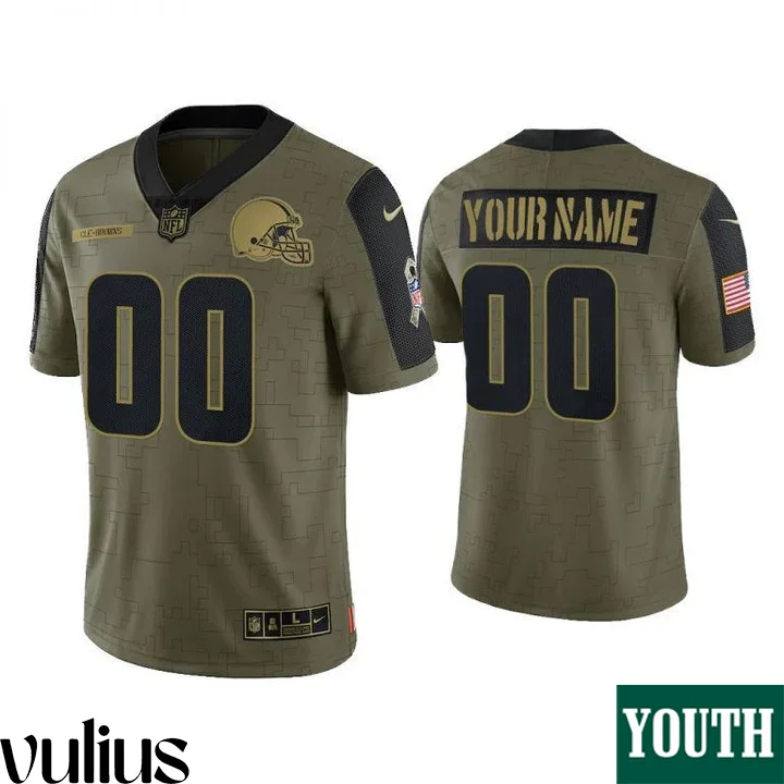 Browns Custom Jersey, Olive Youth's Jersey, 2021 Service Limited Jersey -