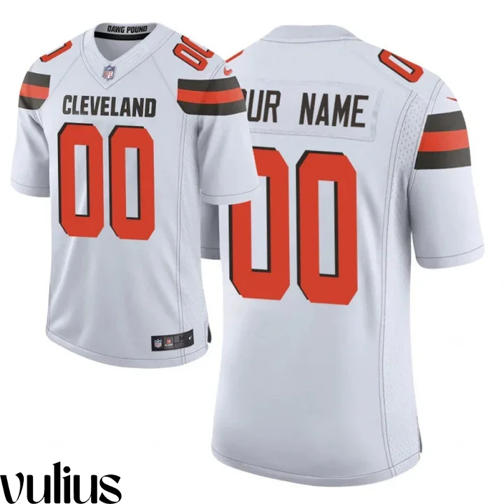 Browns Custom Jersey, White Men's Jersey, 2020 Draft Vapor Limited Jersey -