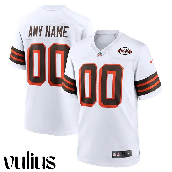 Browns Custom Jersey, White Men's Jersey, Alternate Jersey -
