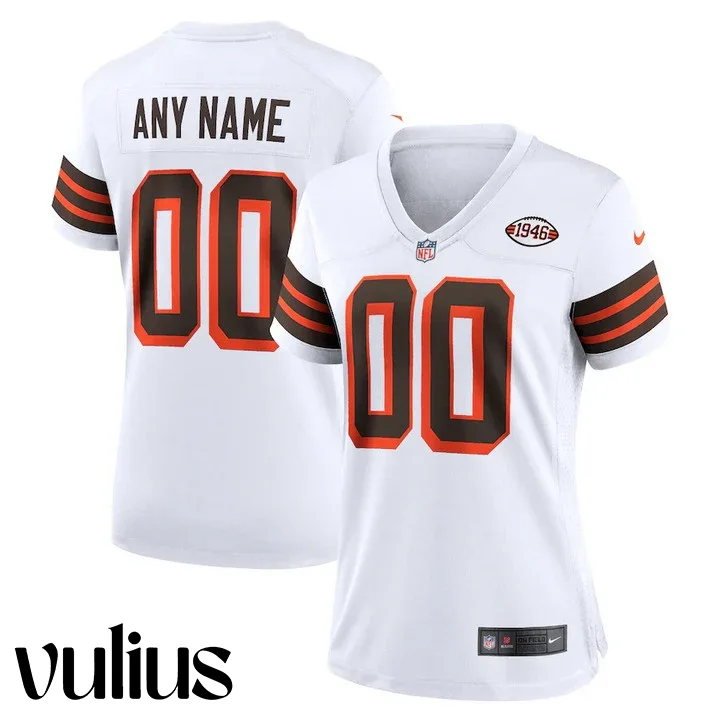Browns Custom Jersey, White Woman's Jersey, Alternate Jersey -