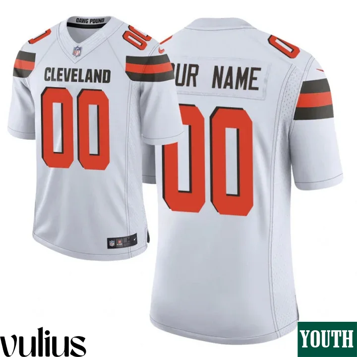 Browns Custom Jersey, White Youth's Jersey, 2020 Draft Vapor Limited Jersey -