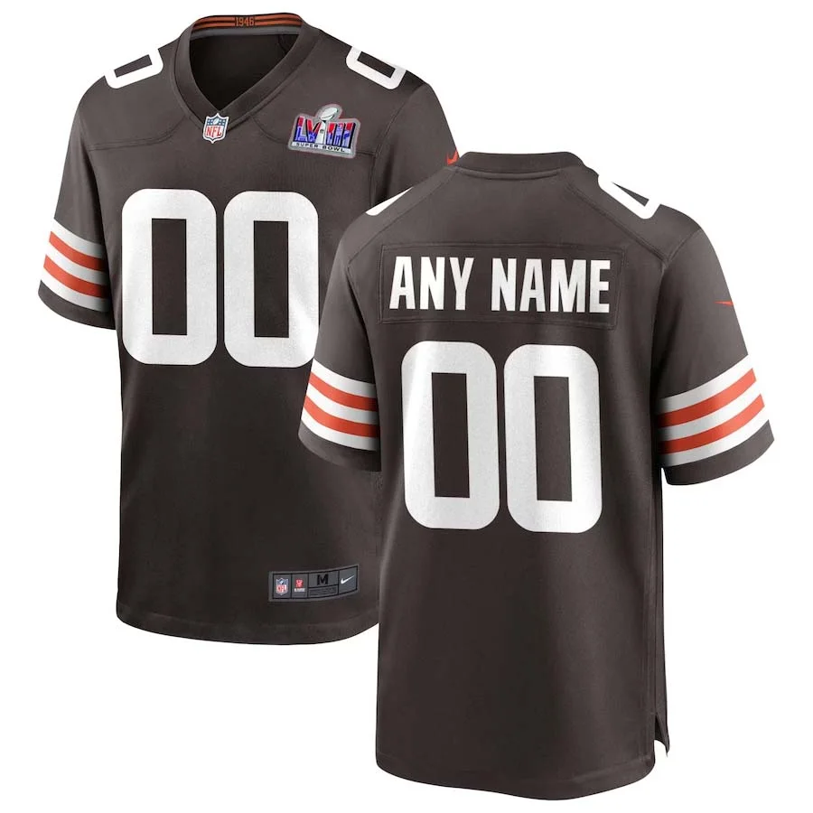 Men Cleveland Browns Super Bowl LVIII Brown Custom Home Game Jersey -