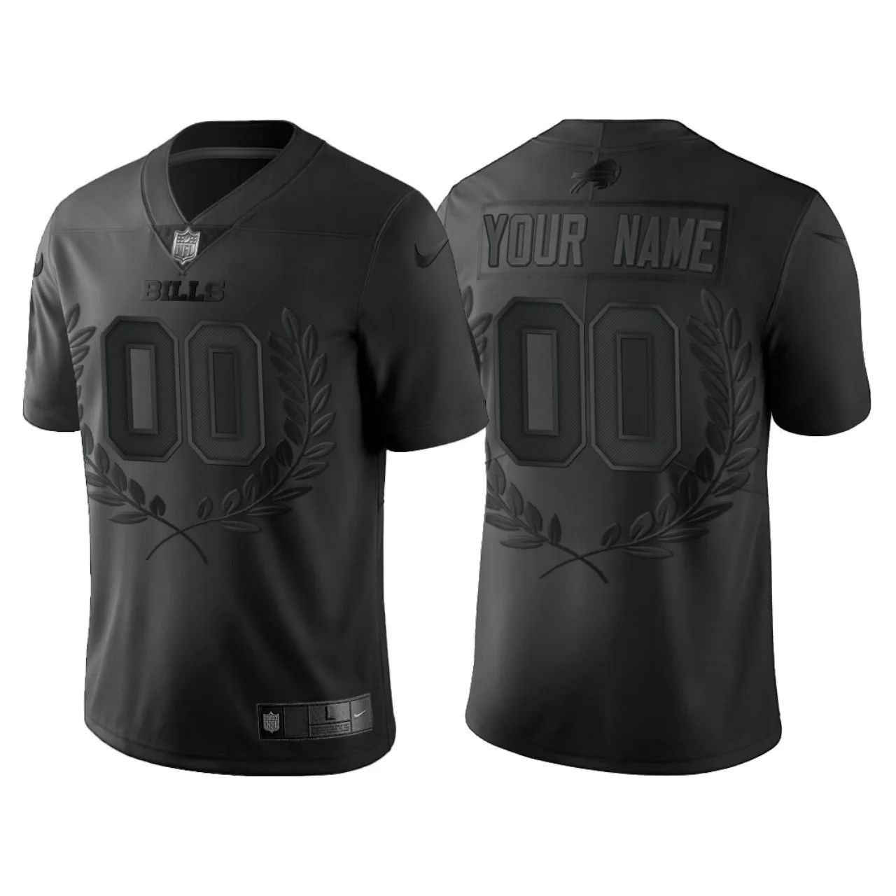Men's   Buffalo Bills #00 Custom Black Limited Jersey -