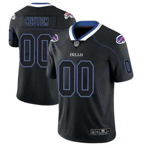 Men's Buffalo Bills 2018 Lights Out Color Rush Limited Black Customized Jersey -