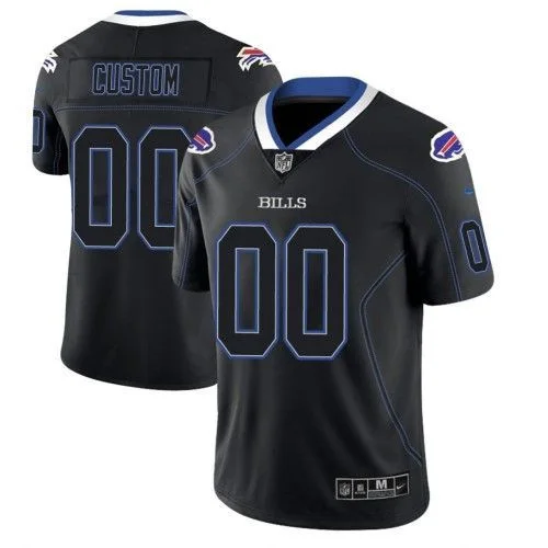 Men's   Buffalo Bills 2018 Lights Out Color Rush Limited Black Customized Jersey -