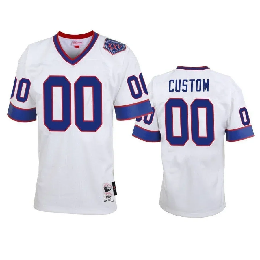 Men's Buffalo Bills Custom White Vintage  Jersey