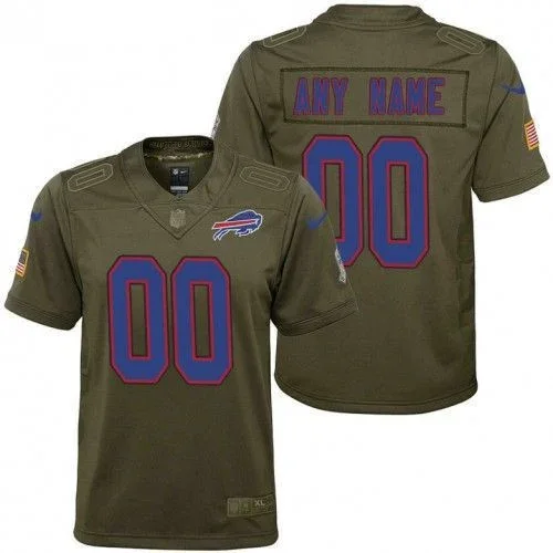 Men's Buffalo Bills Olive 2017 Salute to Service Limited Customized Jersey -