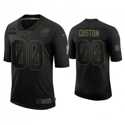 Men's   Custom Buffalo Bills Black 2020 Salute to Service Limited Jersey -