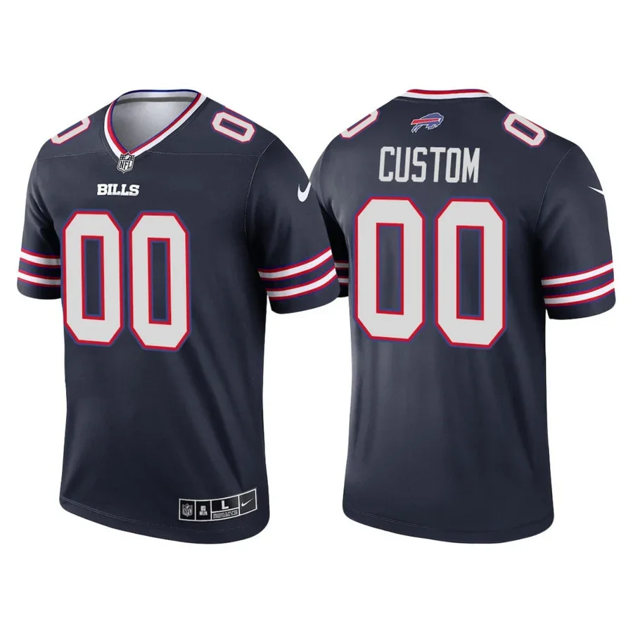 Men's Navy Buffalo Bills #00 Custom 2021 Inverted Legend Jersey -
