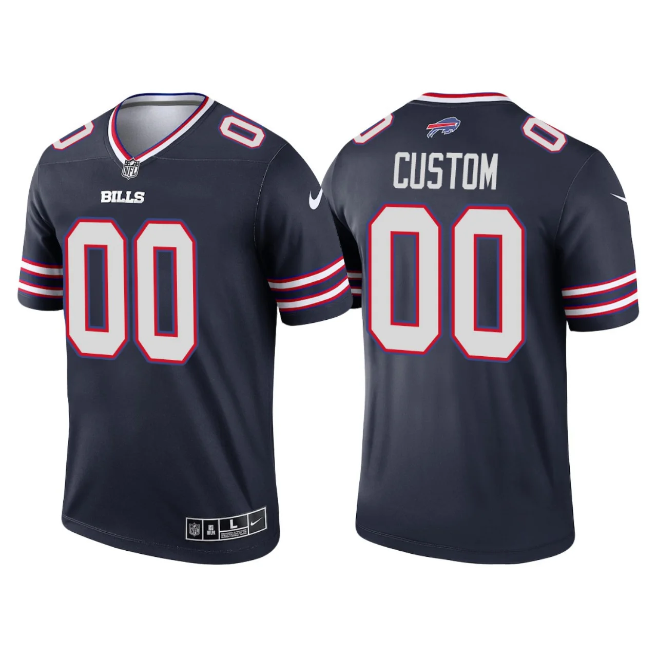Men's   Navy Buffalo Bills #00 Custom 2021 Inverted Legend Jersey -