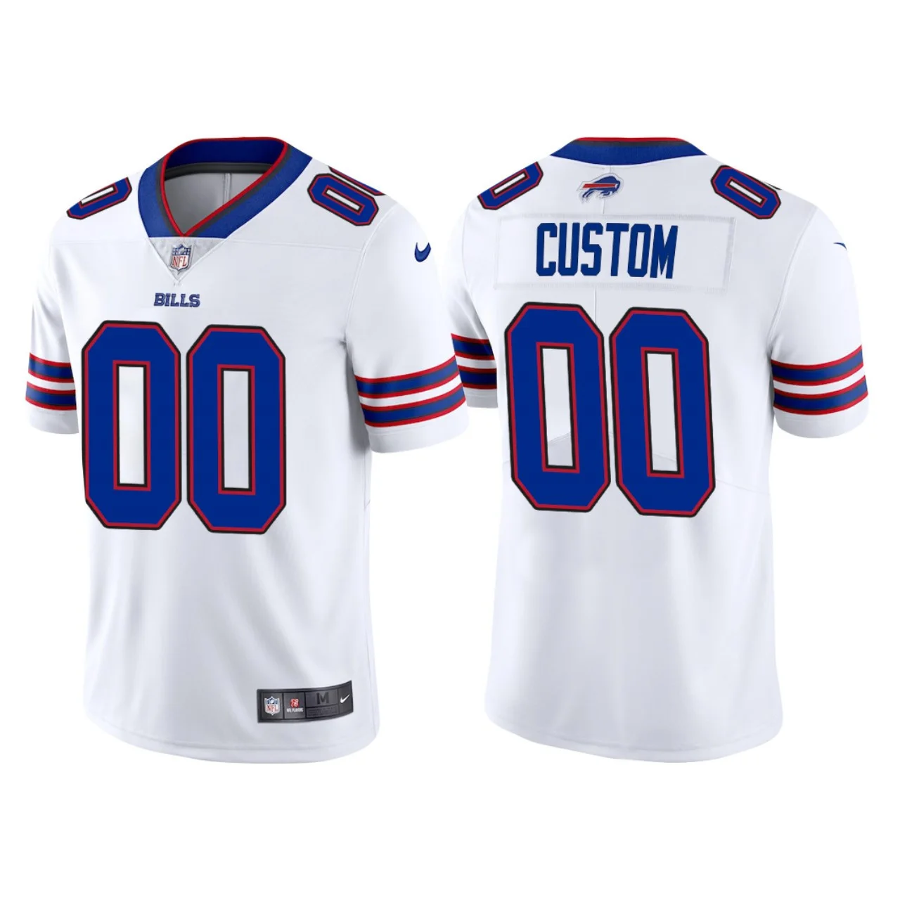 Men's   White Buffalo Bills Custom Vapor Limited Jersey -