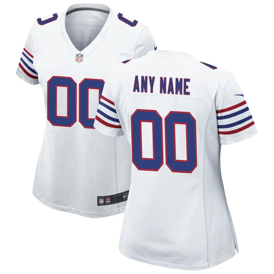 Woman's Buffalo Bills Alternate Custom Game Jersey - White -