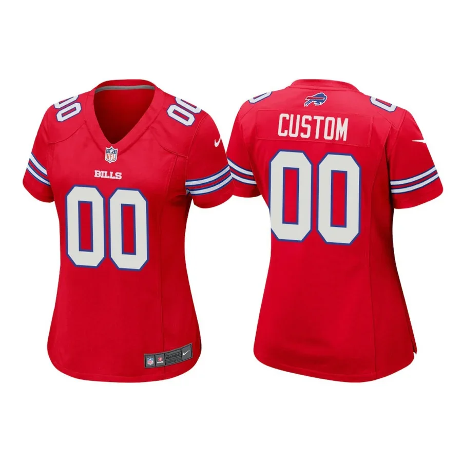 Woman's Custom Buffalo Bills Red Game Jersey -