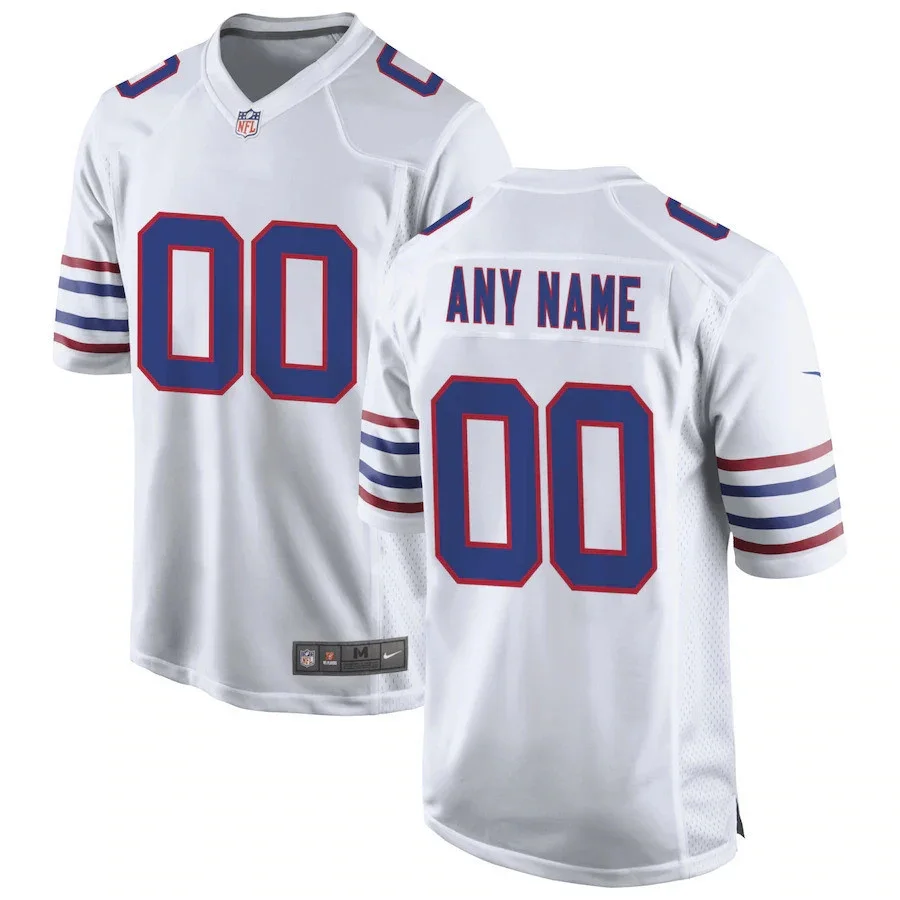 Youth's Buffalo Bills Alternate Custom Game Jersey - White -