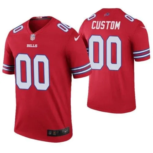Youth's Color Rush Legend Buffalo Bills Custom Red Jersey -