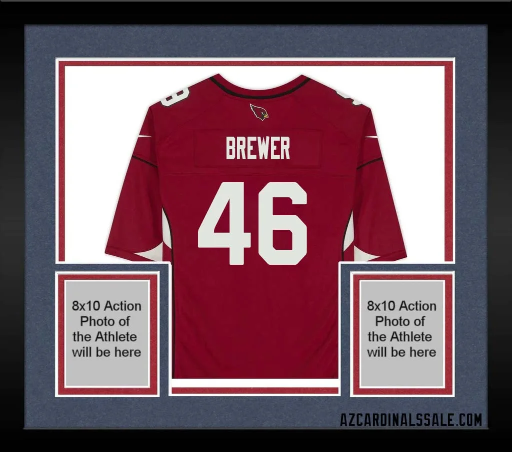 Aaron Brewer No 46 Arizona Cardinals Autographed Red Game Jersey
