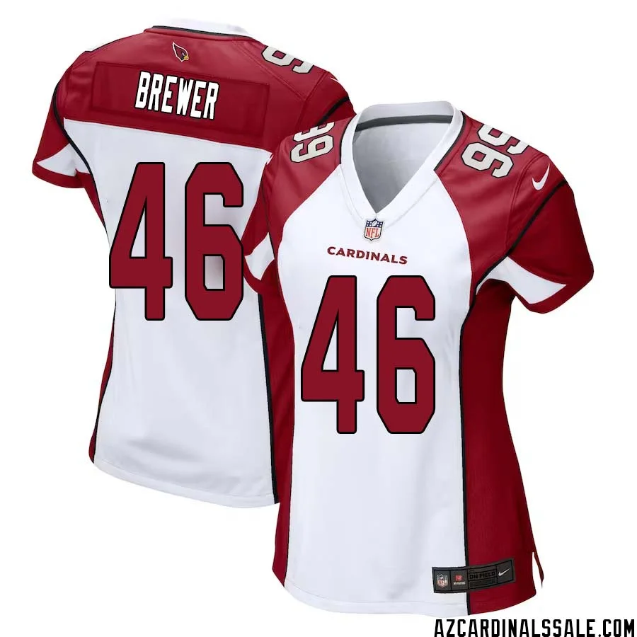 Aaron Brewer No 46 Arizona Cardinals Away Game Jersey Cardinal for Women