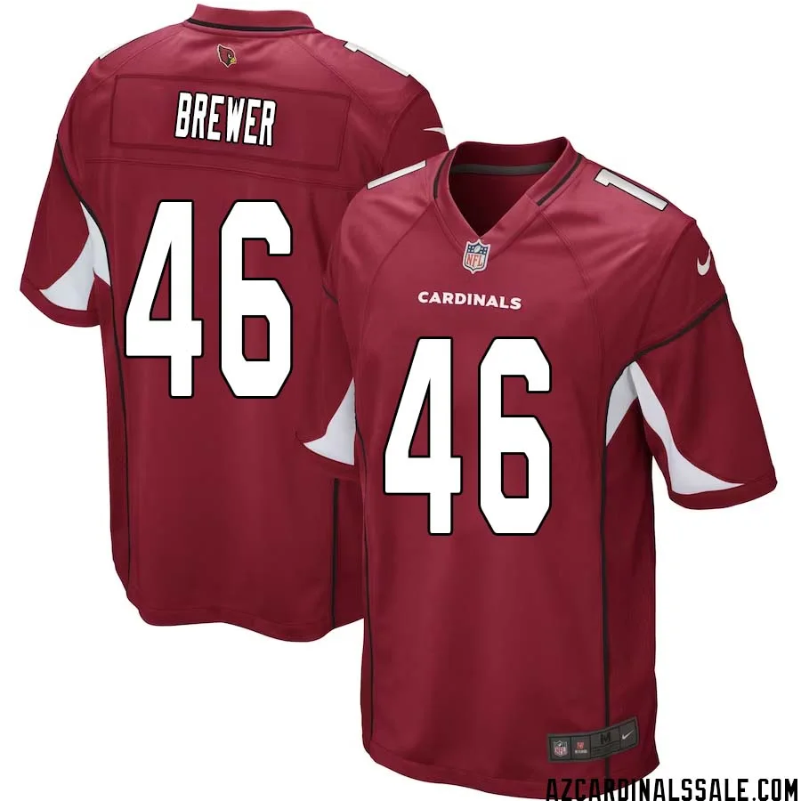 Aaron Brewer No 46 Arizona Cardinals Home Game Jersey Cardinal for Men 1