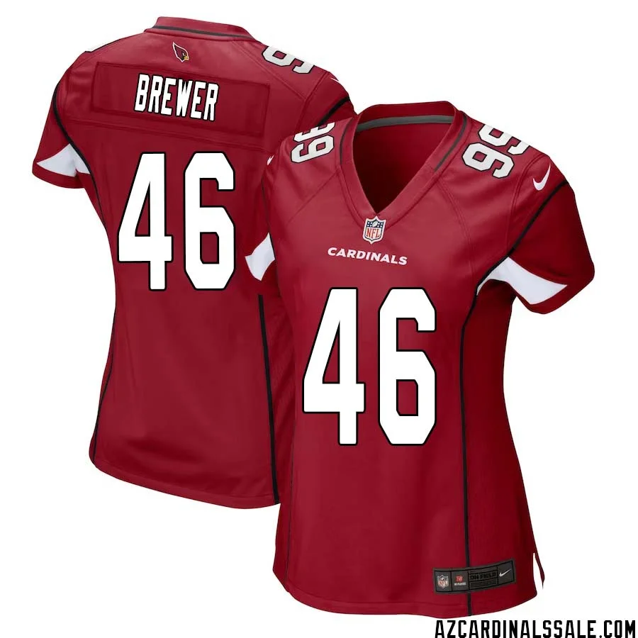 Aaron Brewer No 46 Arizona Cardinals Home Game Jersey Cardinal for Women