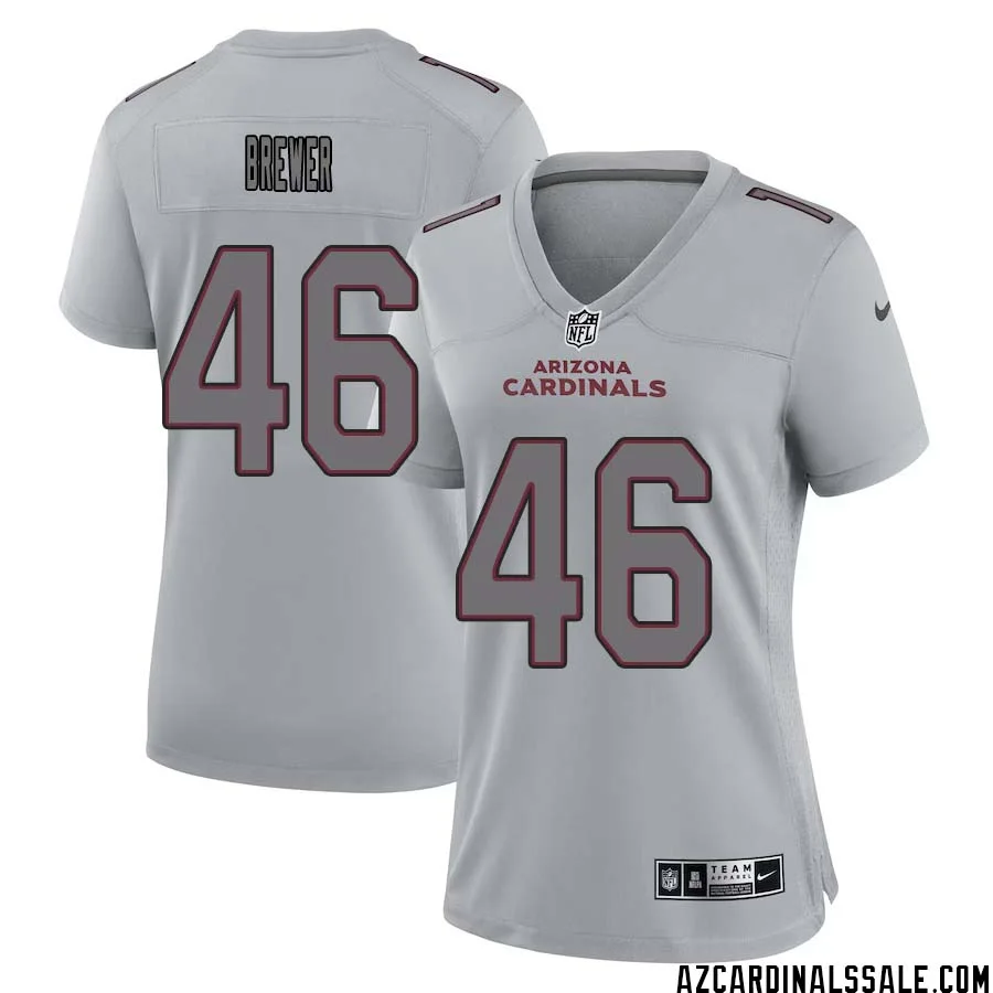 Aaron Brewer No 46 Women Arizona Cardinals Gray Atmosphere Fashion Game Jersey 1