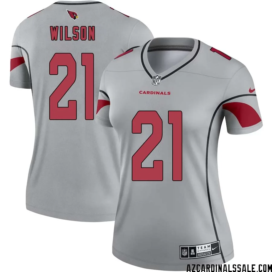 Adrian Wilson No 21 Women Silver Arizona Cardinals Inverted Legend Jersey