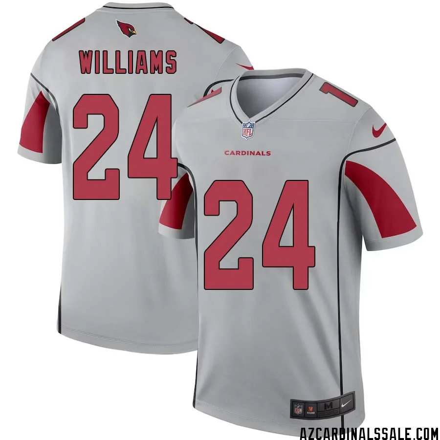 Aeneas Williams No 24 Men Silver Arizona Cardinals Inverted Legend Jersey
