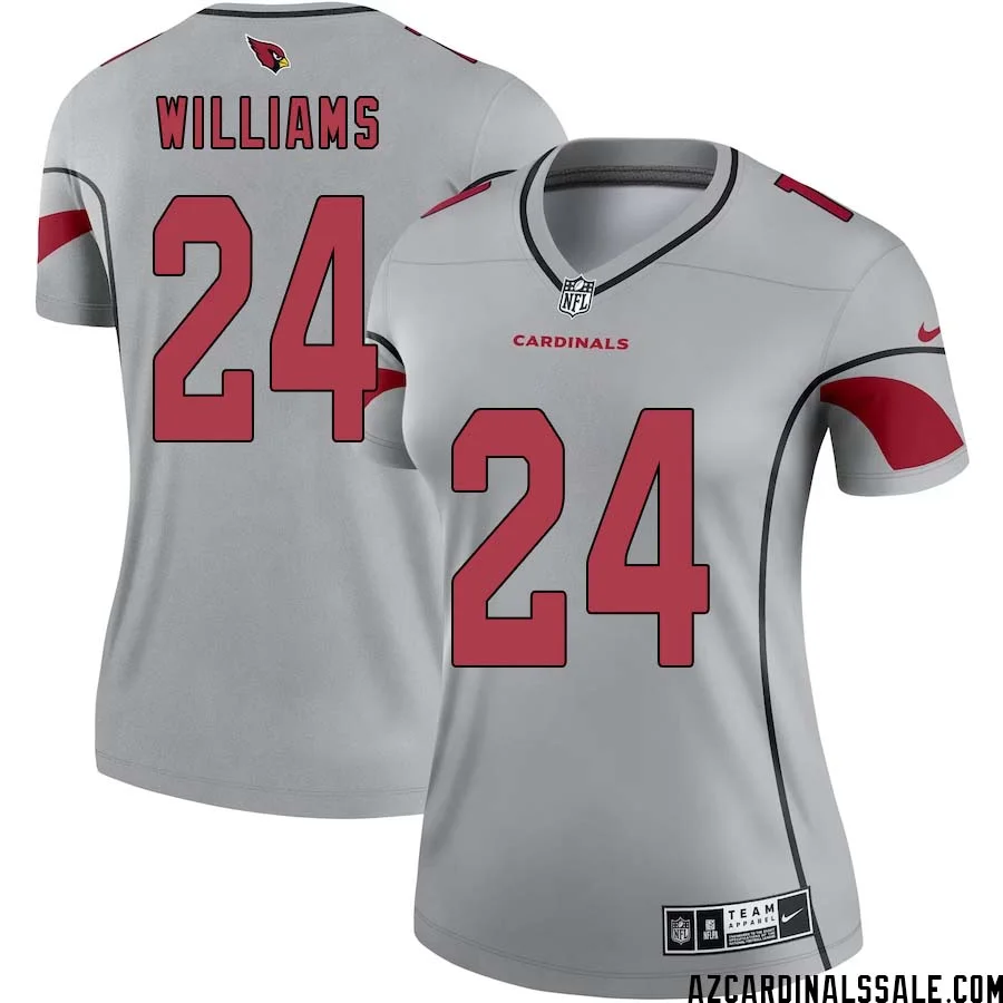 Aeneas Williams No 24 Women Silver Arizona Cardinals Inverted Legend Jersey 1