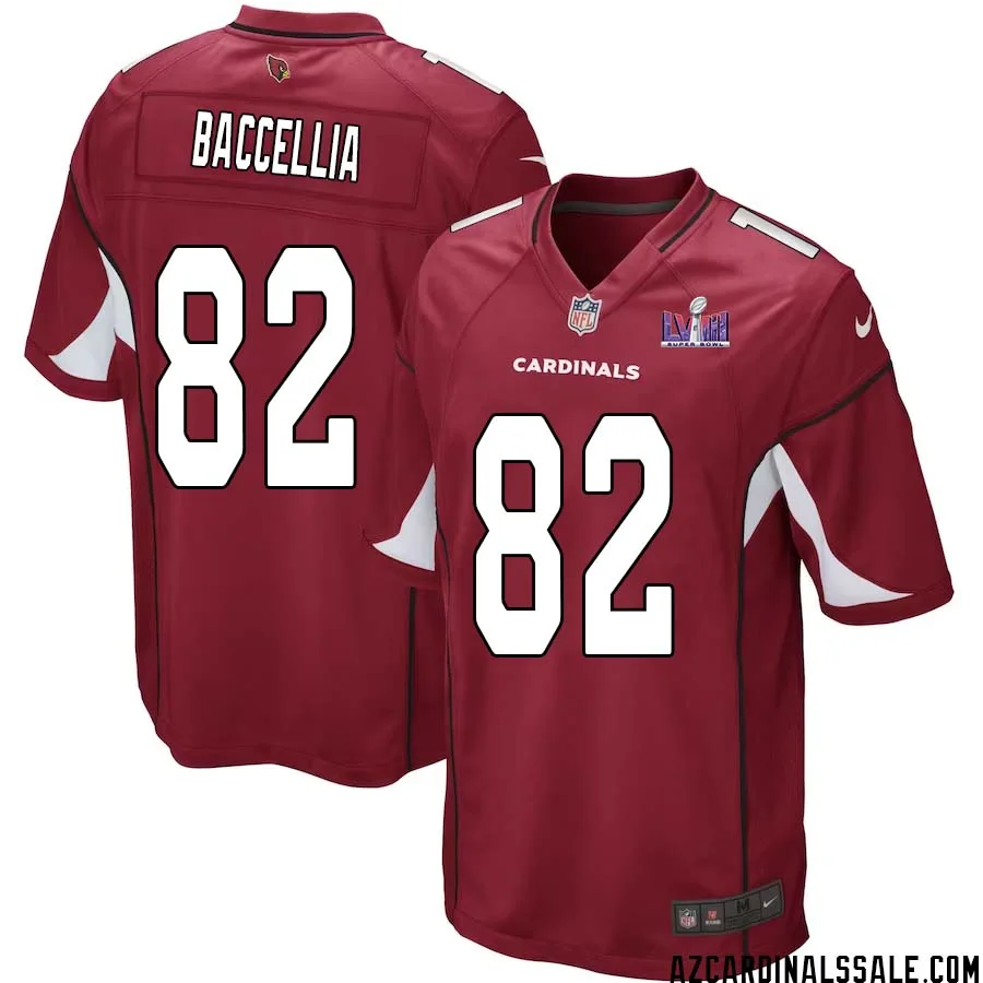 Andre Baccellia No 82 Arizona Cardinals Super Bowl LVIII Home Game Jersey Cardinal for Men 1