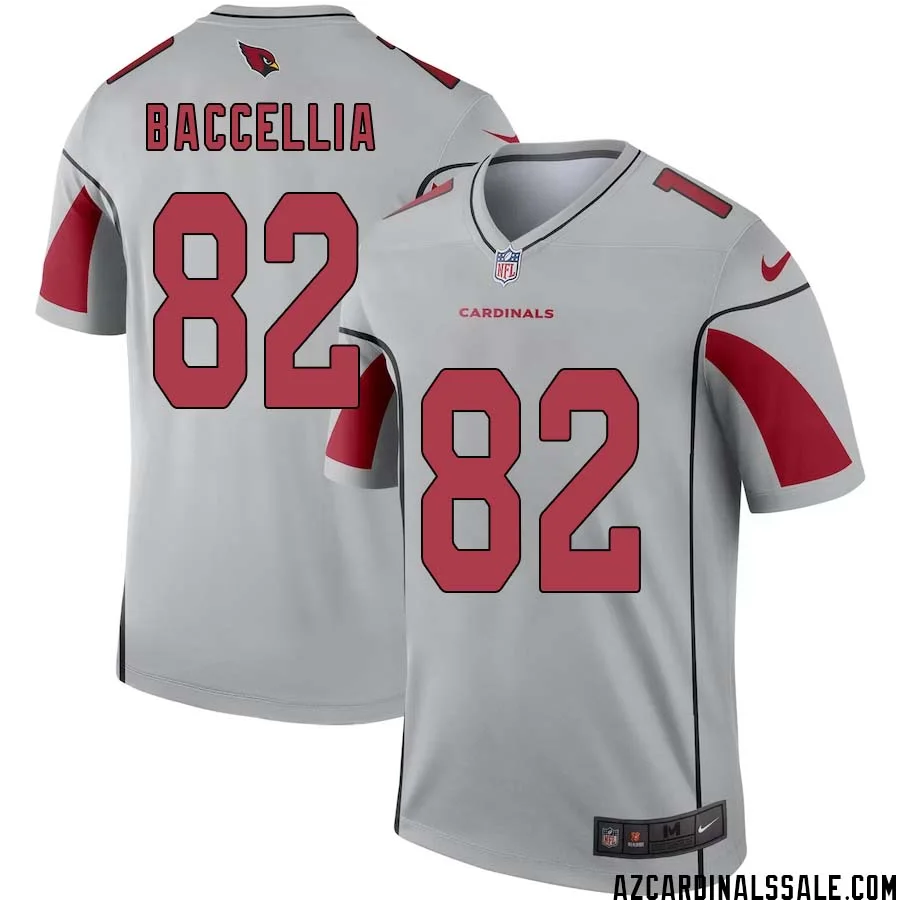 Andre Baccellia No 82 Men Silver Arizona Cardinals Inverted Legend Jersey