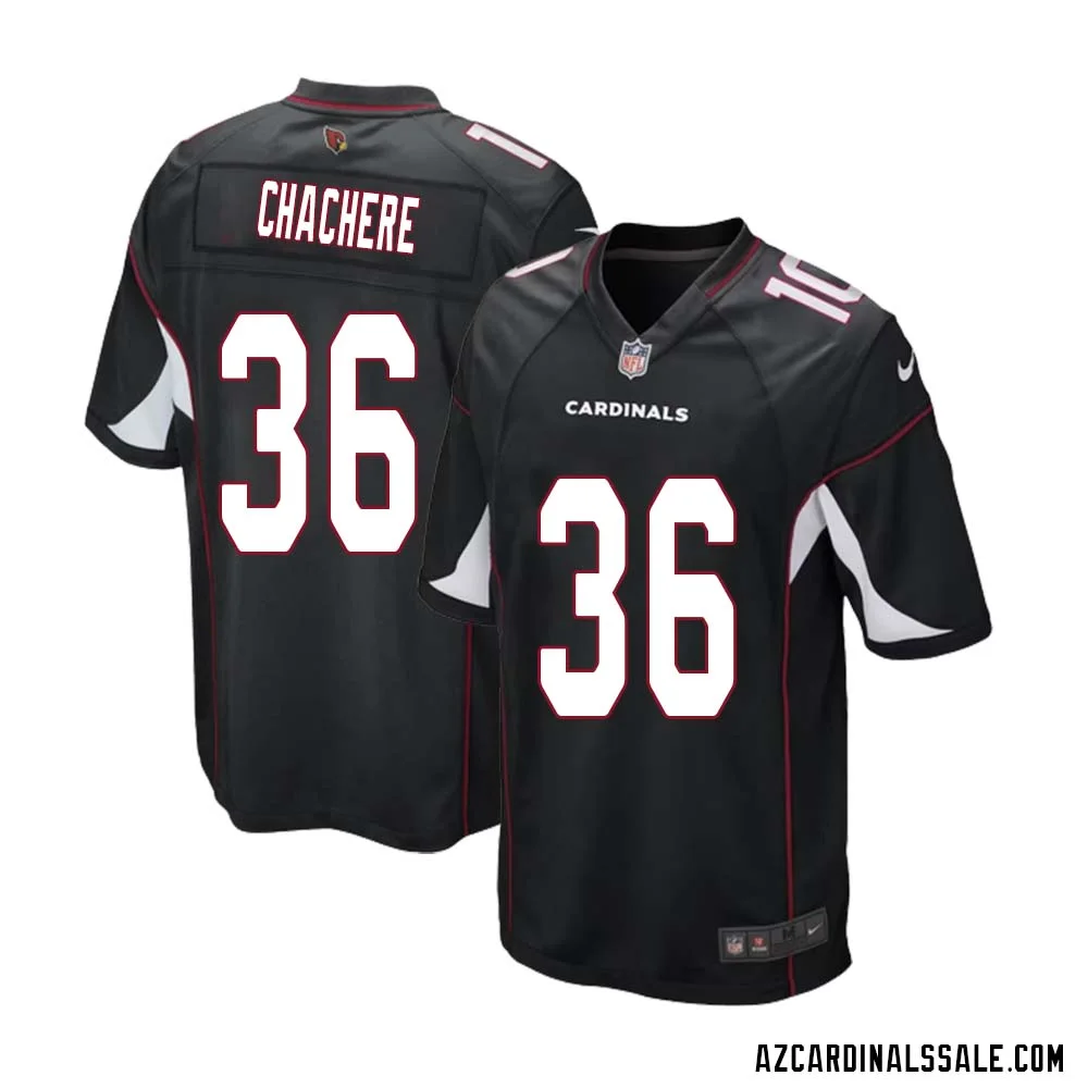 Andre Chachere No 36 Arizona Cardinals Black Alternate Game Jersey Cardinal for Men 1