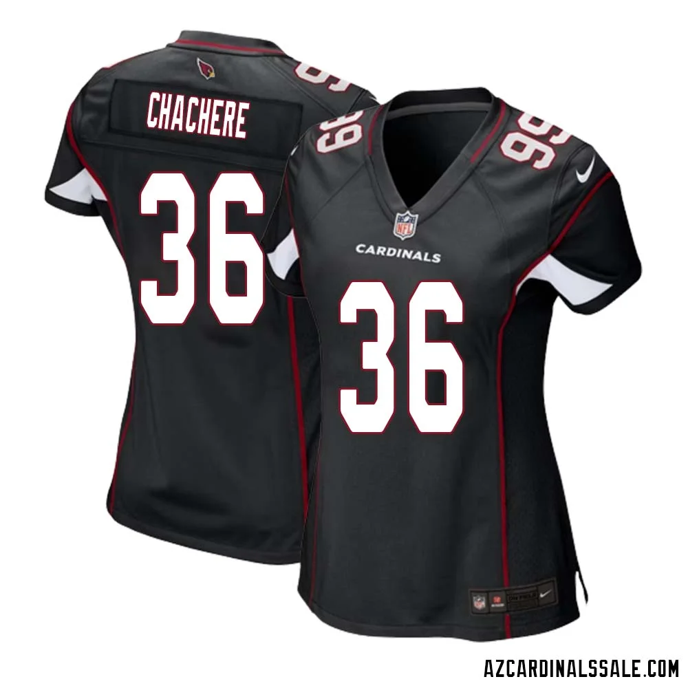 Andre Chachere No 36 Arizona Cardinals Black Alternate Game Jersey Cardinal for Women